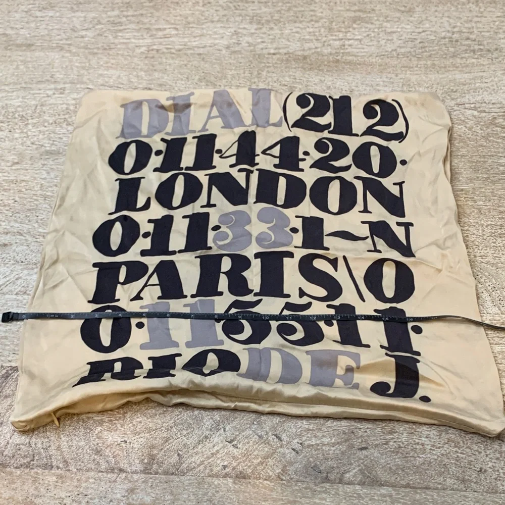 West Elm Beige and Black City Typography Pillow CASE